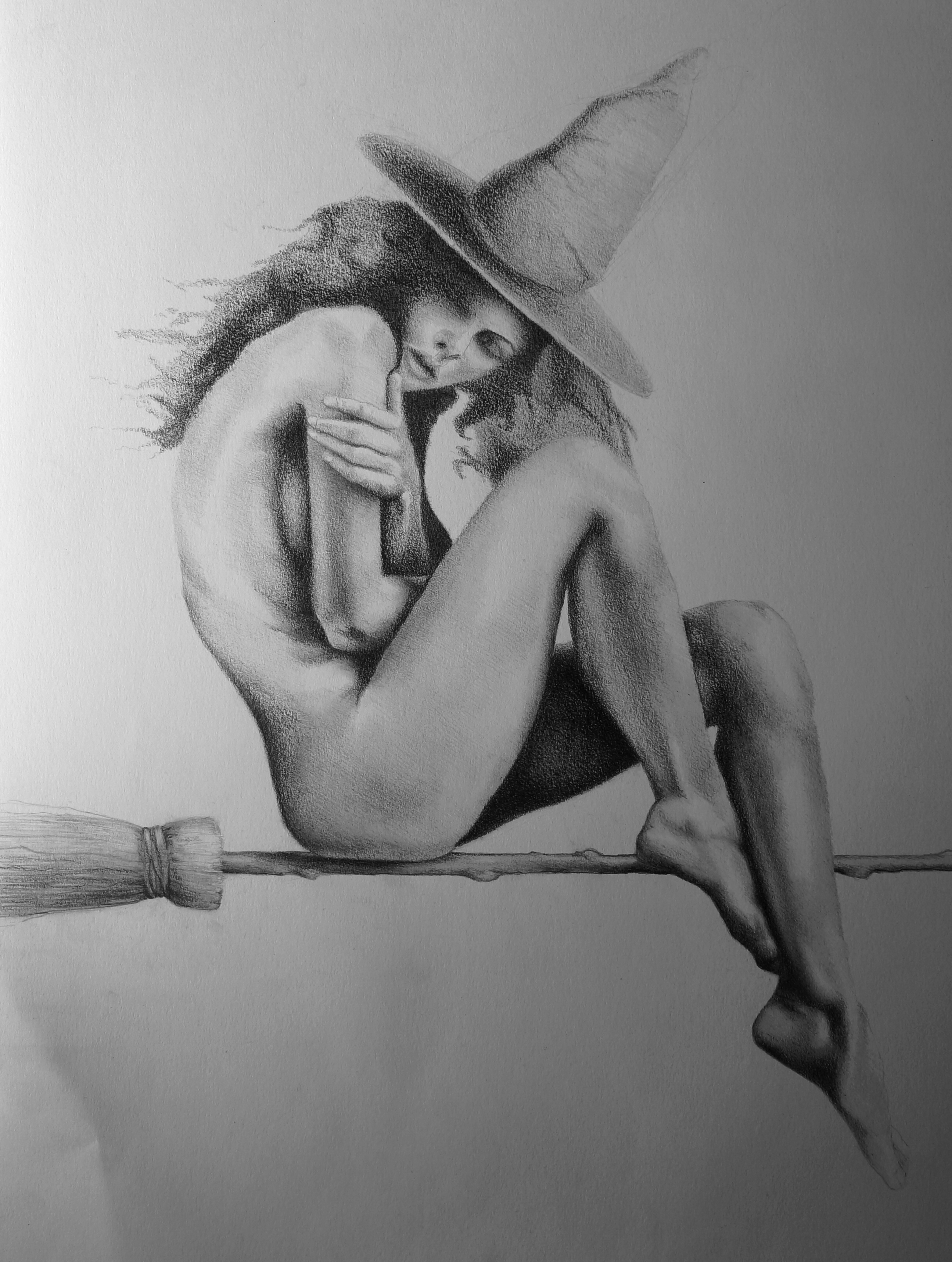 The Chaste Witch study, monochrome artwork